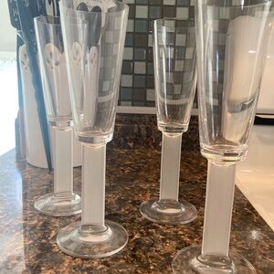 Frosted Stem Champagne Flutes
